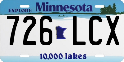 MN license plate 726LCX