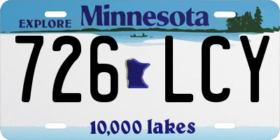 MN license plate 726LCY