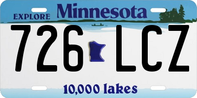 MN license plate 726LCZ