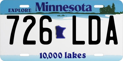 MN license plate 726LDA