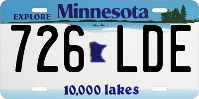MN license plate 726LDE