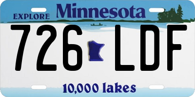 MN license plate 726LDF