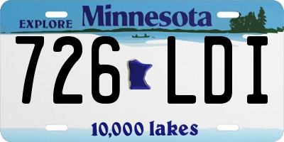 MN license plate 726LDI