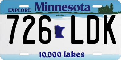 MN license plate 726LDK