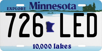 MN license plate 726LED