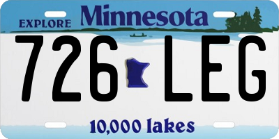 MN license plate 726LEG