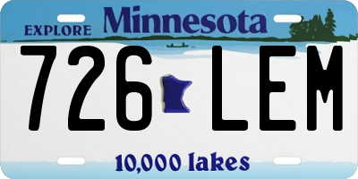 MN license plate 726LEM