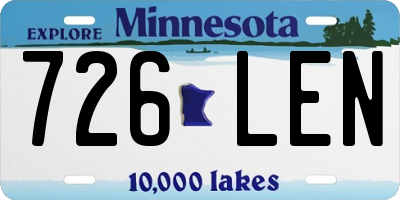 MN license plate 726LEN