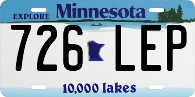 MN license plate 726LEP