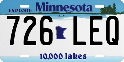 MN license plate 726LEQ