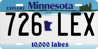 MN license plate 726LEX