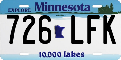 MN license plate 726LFK