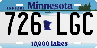 MN license plate 726LGC