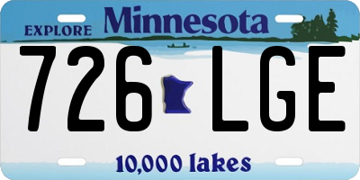 MN license plate 726LGE