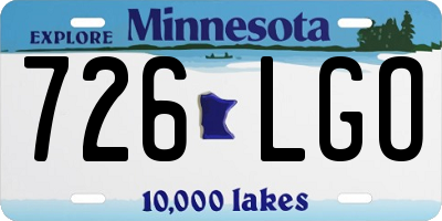 MN license plate 726LGO