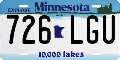 MN license plate 726LGU