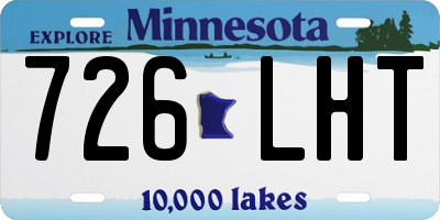 MN license plate 726LHT