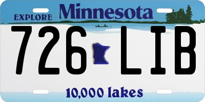 MN license plate 726LIB