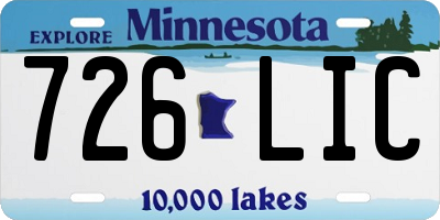 MN license plate 726LIC