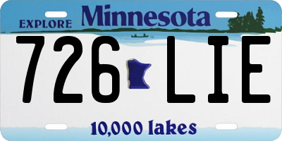 MN license plate 726LIE