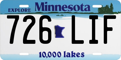 MN license plate 726LIF