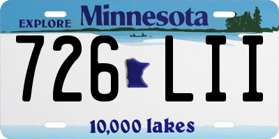 MN license plate 726LII