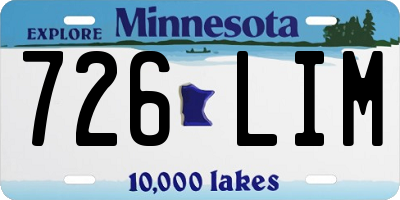MN license plate 726LIM