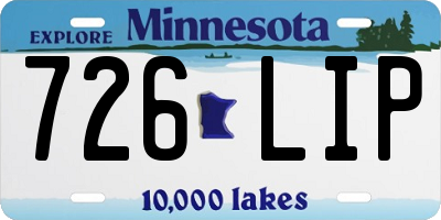 MN license plate 726LIP