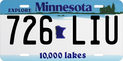 MN license plate 726LIU