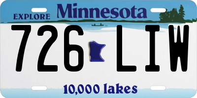 MN license plate 726LIW