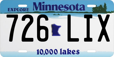 MN license plate 726LIX