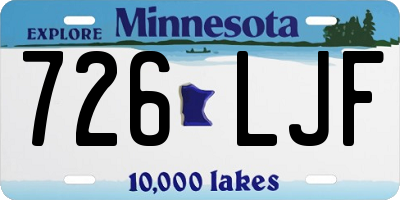 MN license plate 726LJF