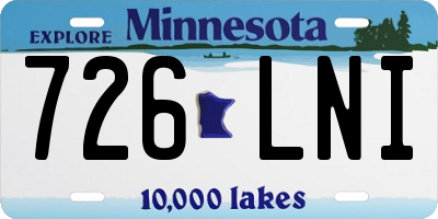 MN license plate 726LNI