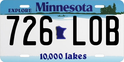 MN license plate 726LOB