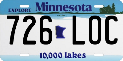 MN license plate 726LOC