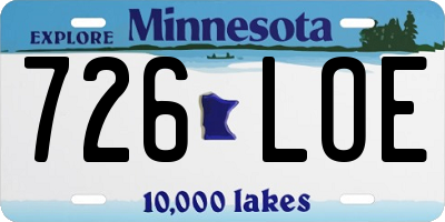 MN license plate 726LOE