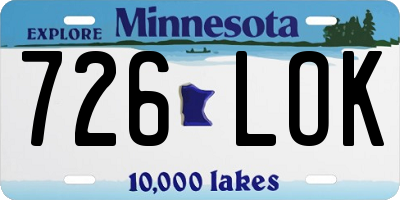 MN license plate 726LOK