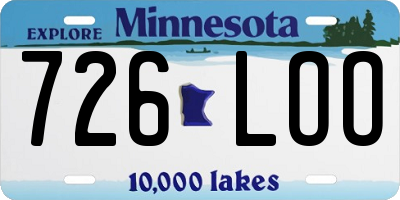 MN license plate 726LOO