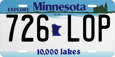 MN license plate 726LOP