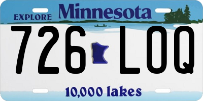 MN license plate 726LOQ