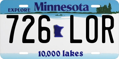 MN license plate 726LOR