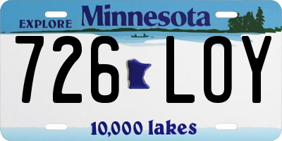 MN license plate 726LOY