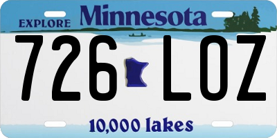 MN license plate 726LOZ