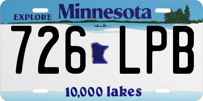 MN license plate 726LPB