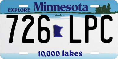 MN license plate 726LPC