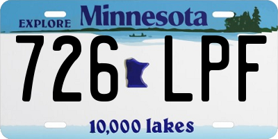 MN license plate 726LPF