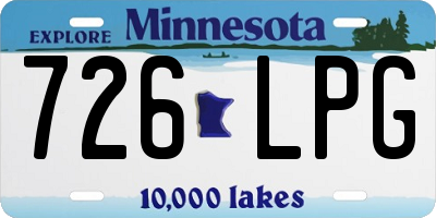 MN license plate 726LPG