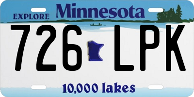 MN license plate 726LPK