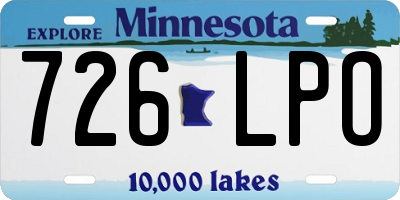 MN license plate 726LPO