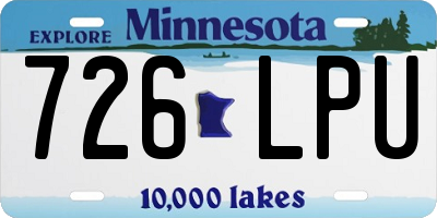 MN license plate 726LPU